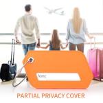 leevanoo Silicone Luggage Tag, 4 Pack Travel Suitcase Tags with Name ID Card, Bright Orange