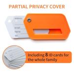 leevanoo Silicone Luggage Tag, 4 Pack Travel Suitcase Tags with Name ID Card, Bright Orange