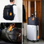 leevanoo Silicone Luggage Tag, 4 Pack Travel Suitcase Tags with Name ID Card, Bright Orange