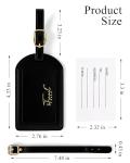 toTravelGear Luggage Tags for Suitcases,2 Pack PU Leather Privacy Protection Bag Tags Travel Accessories Essentials,Black