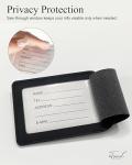 toTravelGear Luggage Tags for Suitcases,2 Pack PU Leather Privacy Protection Bag Tags Travel Accessories Essentials,Black