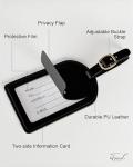 toTravelGear Luggage Tags for Suitcases,2 Pack PU Leather Privacy Protection Bag Tags Travel Accessories Essentials,Black