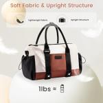 LOVEVOOK Small Gym Bag for Women with Yoga mat Holder, Mini Duffle Bag for Travel with Wet Pocket, Overnight Personal Item Bags (White, 14.5 inch-Small-2Pcs)