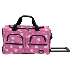Rockland Rolling Duffel Bag, PINKDOT, 22"