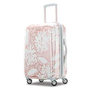 American Tourister Moonlight Hardside Expandable Luggage with Spinner Wheels, Ascending Gardens Rose Gold, Carry-On 21-Inch