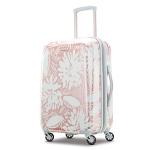 American Tourister Moonlight Hardside Expandable Luggage with Spinner Wheels, Ascending Gardens Rose Gold, Carry-On 21-Inch