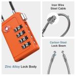 Puroma TSA Approved Luggage Travel Locks with Open Alert Indicator, 4 Digit Combination Resettable Code Zinc Alloy Lock for Suitcase, Backpack, Bag, Toolbox, Locker (2 Pack, Rose Purple)