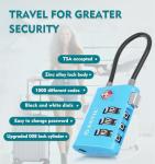 ANVIL TSA Approved Luggage Locks – High Security TSA008 Combination Travel Locks with Inspection Indicator for Suitcases and Backpacks. (2, Bule)