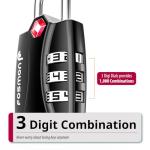 TSA Accepted Luggage Locks, Fosmon Open Alert Indicator 3 Digit Combination Padlock Codes for Travel Bag, Suit Case, Lockers, Gym, Bike Locks or Other (4 Pack)