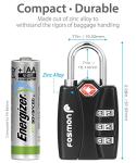 TSA Accepted Luggage Locks, Fosmon Open Alert Indicator 3 Digit Combination Padlock Codes for Travel Bag, Suit Case, Lockers, Gym, Bike Locks or Other (4 Pack)