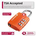 Fosmon TSA Accepted Luggage Locks (Orange - 4 Packs), Open Alert Indicator 3 Digit Combination Padlock Codes for Travel Bag, Suit Case, Lockers