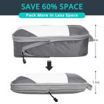 NICOSHOW 6 Set Compression Packing Cubes for Travel - Compressible, Lightweight, and Space-Saving Packing Cubes, Travel Essentials for Women, Grey