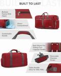 Gonex 150L Large Foldable Travel Duffle Bag with Shoes Compartment, Packable Lightweight Water Repellent Duffel Bag for Camping Gym Weekender Bag Red