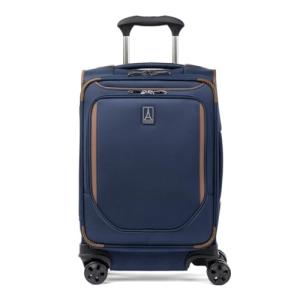 Travelpro Crew Classic Lightweight Softside Expandable Carry on Luggage, 8 Wheel Spinner Suitcase, Men and Women, Compact Carry On 20-Inch, Patriot Blue