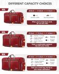 Gonex 150L Large Foldable Travel Duffle Bag with Shoes Compartment, Packable Lightweight Water Repellent Duffel Bag for Camping Gym Weekender Bag Red