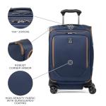 Travelpro Crew Classic Lightweight Softside Expandable Carry on Luggage, 8 Wheel Spinner Suitcase, Men and Women, Compact Carry On 20-Inch, Patriot Blue