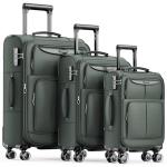 SHOWKOO Luggage Sets 3 Piece Softside Expandable Lightweight Durable Suitcase Sets Double Spinner Wheels TSA Lock Armygreen (20in/24in/28in)