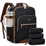 LOVEVOOK 40L Travel Backpack for Women & Men, Airline Approved Carry On Luggage with 3 Packing Cubes, TSA Overnight Bags, Waterproof Personal Item Bag, Weekender Essentials Backpacks fits 17" Laptop