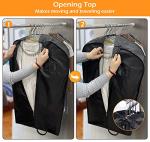 MISSLO Garment Bags for Travel Heavy Duty Moving Bags Large Capacity Hanging Clothes Bag for 20 Shirts Waterproof Fabric Suit Covers for Closet Storage 2 Packs, 43"