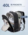 LOVEVOOK Travel Backpack for Women & Men 40L,Airline Approved Carry On Backpack Travel Essentials,TSA Carry on Luggage,Waterproof Personal Item Travel Bag,Suitcase with 3 Packing Cubes,Black-Grey