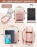 LOVEVOOK Large Travel Backpack for Women & Men, 40L Carry on Backpack for Airplanes, TSA Personal Item Travel Bag fits 17" Laptop, Waterproof Travel Essentials Airline Approved with 3 Packing Cubes