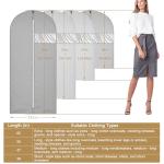 62-Inch Garment Bags Covers,Hanging Clothes Bag, Suit Cover Bags with Clear Window for Hanging Closet Clothes Storage and Travel (Gray)