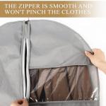 62-Inch Garment Bags Covers,Hanging Clothes Bag, Suit Cover Bags with Clear Window for Hanging Closet Clothes Storage and Travel (Gray)