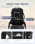 LOVEVOOK Travel Backpack for Women & Men 40L,Airline Approved Carry On Backpack Travel Essentials,TSA Carry on Luggage,Waterproof Personal Item Travel Bag,Suitcase with 3 Packing Cubes,Black-Grey