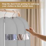 62-Inch Garment Bags Covers,Hanging Clothes Bag, Suit Cover Bags with Clear Window for Hanging Closet Clothes Storage and Travel (Gray)