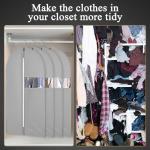 62-Inch Garment Bags Covers,Hanging Clothes Bag, Suit Cover Bags with Clear Window for Hanging Closet Clothes Storage and Travel (Gray)