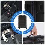 OLIXIS Central Hardside Expandable Luggage with Spinner Wheels, Black, 20 in