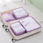 Laebevon 6 Set Packing Cubes, Multi-functional Clothing Sorting Packages, Travel Carry On Luggage Organizers Storage Bags, Travel Packing Pouches, Purple Cherry