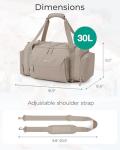 BAGSMART 4-IN-1 Gym Bag for Women, TSA Lightweight Duffle Bag for Travel with Shoe Compartment & Wet Pocket, 30L Carry On Weekender Bags for Women,Water Resistant Travel Duffel Backpack,Camel