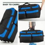 Travelers Club 3-Wheel Rolling Expandable Duffle Bag, Black/Blue, 36-Inch