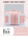 LOVEVOOK Travel Backpack for Women, Carry on Backpack for Airplanes, TSA 18inch Laptop Backpack with Toiletry Bag Carry on Bags for Airplanes Casual Daypack for Weekender Overnight Hiking, Pink
