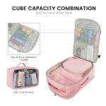 LOVEVOOK Travel Backpack for Women, Carry on Backpack for Airplanes, TSA 18inch Laptop Backpack with Toiletry Bag Carry on Bags for Airplanes Casual Daypack for Weekender Overnight Hiking, Pink