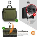 VENTURE 4TH Hanging Travel Toiletry Bag for Women & Men - Travel Organizer with Expandable Compartments & Removable Clear Pouch for Toiletries (Forest Green)