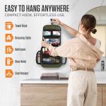 VENTURE 4TH Hanging Travel Toiletry Bag for Women & Men - Travel Organizer with Expandable Compartments & Removable Clear Pouch for Toiletries (Forest Green)