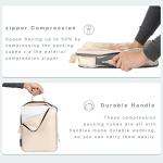 BAGAIL 6 Set Ultralight Compression Packing Cubes Packing Organizer for Travel Accessories Luggage Suitcase Backpack(70D Beige)