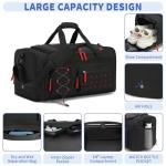 Bosstin Gym Bag for Men & Women, 45L Travel Duffle Sports Duffel Bag Gym Weekender Overnight Backpack with Shoe Compartment (Black)