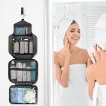 Maliton Toiletry Bag for Men & Women Travel Toiletry Bag Hanging Toiletry Bag Hygiene Organizer with 4 Compartments Waterproof Bathroom Shower Bag Large Toiletries Travel Bag(Black)