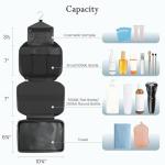Maliton Toiletry Bag for Men & Women Travel Toiletry Bag Hanging Toiletry Bag Hygiene Organizer with 4 Compartments Waterproof Bathroom Shower Bag Large Toiletries Travel Bag(Black)