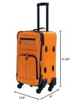 Rockland Pasadena Softside Spinner Wheel Luggage, Orange, Carry-On 19-Inch