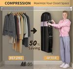 MISSLO 10" Gusseted Garment Bags for Hanging Clothes Compression 43" Suit Bags for Closet Storage Space Saver Clothes Bags for Travel Suit Cover Bags, 3 Packs