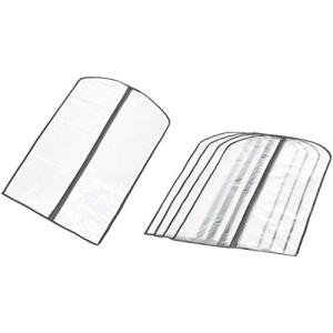 Amazon Basics Zippered Peva Garment Storage Bag, 5-Pack, White