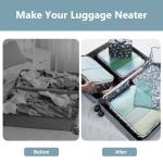 Easortm 9 Set Packing Cubes for Carry on Suitcase, Luggage Bags for Travel Packing Organizers Cubes, Luggage Organizer for Travel Accessories.(Blue Flower)