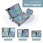 Easortm 9 Set Packing Cubes for Carry on Suitcase, Luggage Bags for Travel Packing Organizers Cubes, Luggage Organizer for Travel Accessories.(Blue Flower)