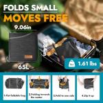 Canway 65L Travel Duffel Bag, Foldable Weekender Bag with Shoes Compartment for Men Women Water-proof & Tear Resistant (Panther Black, 65L)