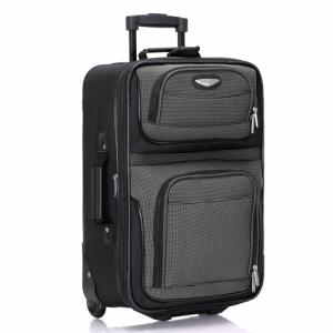 Travel Select Amsterdam 21-Inch Softside Expandable Carry-On Luggage, Lightweight 2-Wheel Upright, Expandable, TSA Lock, Gray