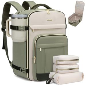 LOVEVOOK 40L Travel Backpack for Women & Men - 17.3 Inch Carry On Backpack & Personal Item Backpack for Airlines, Spacious and Durable Design, with 3 Packing Cubes